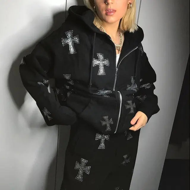 Punk hoodie coat clothing